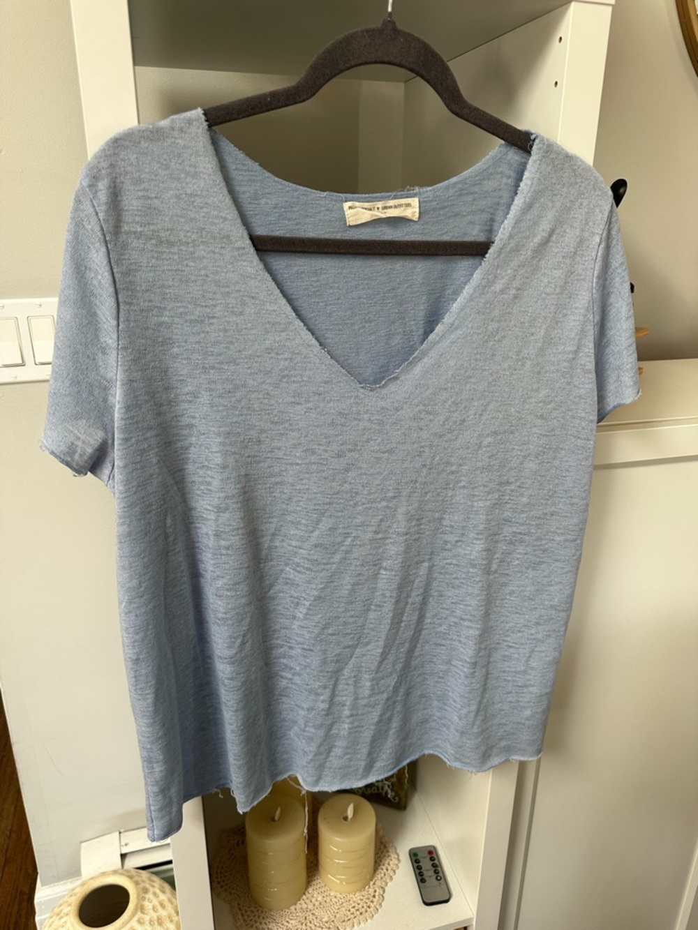 Project Social T Light Blue V-Neck Short Sleeve Tee